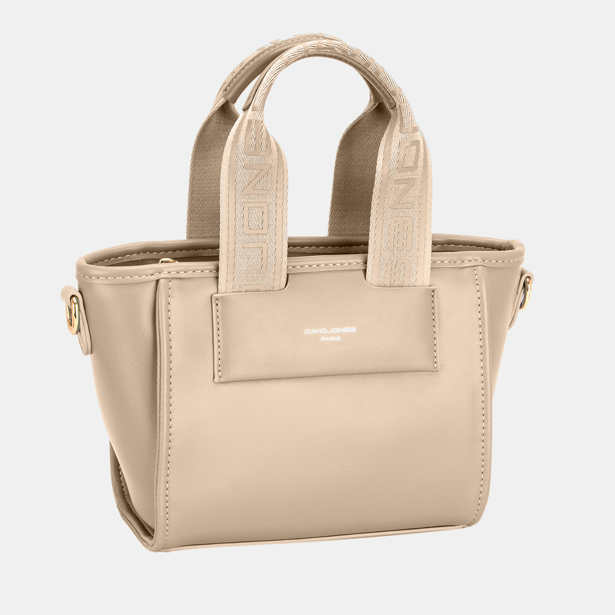 David Jones small handbag with embossed pattern handles
