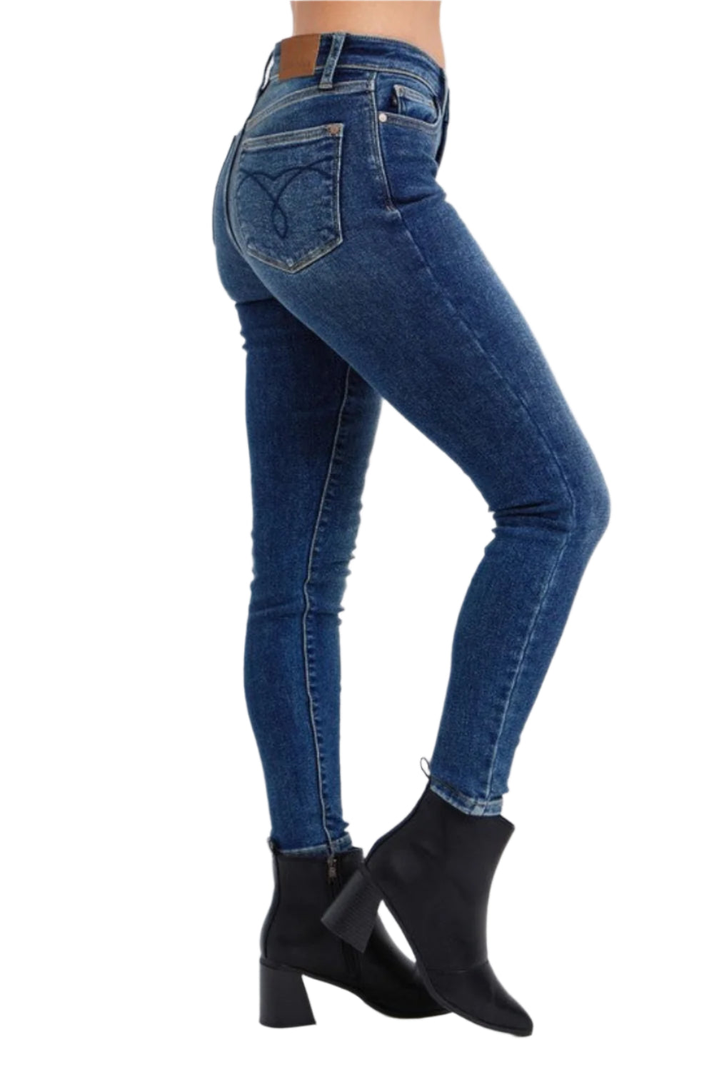 Judy Blue full size mid-rise waist skinny jeans with pockets