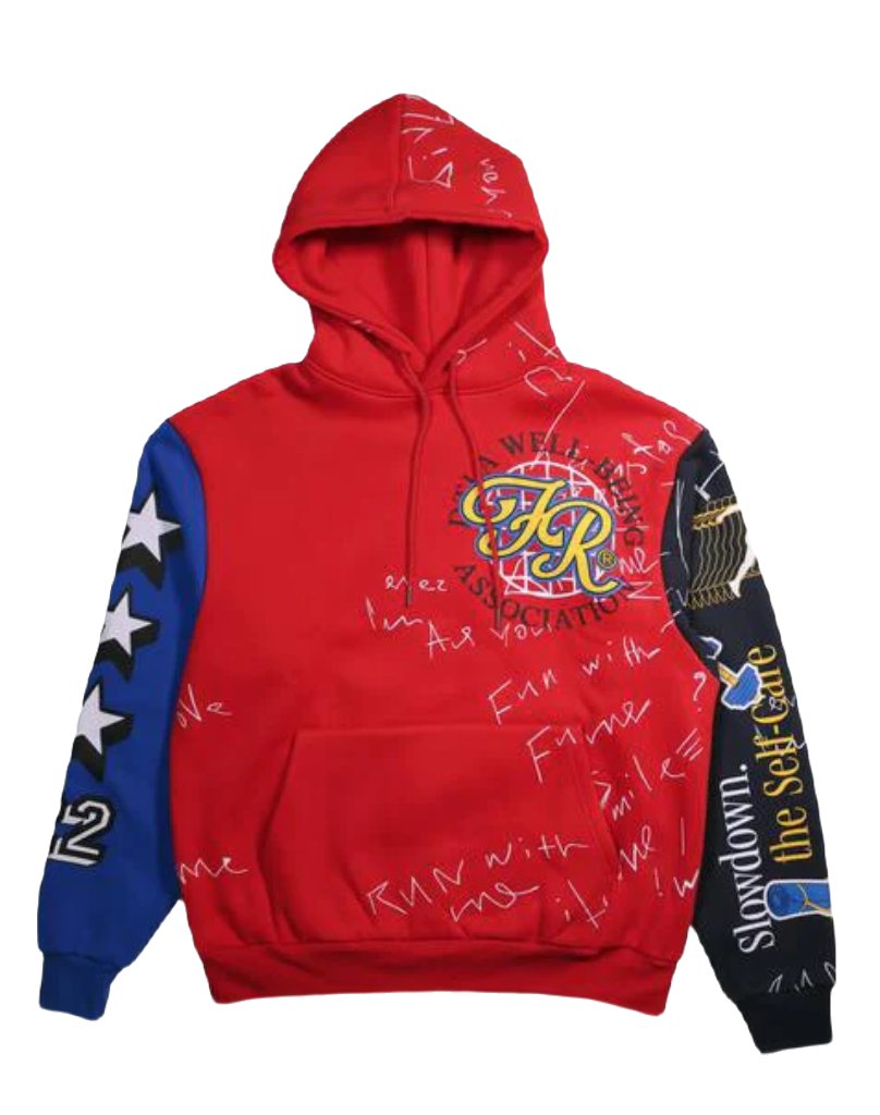 First Row color block hoodie