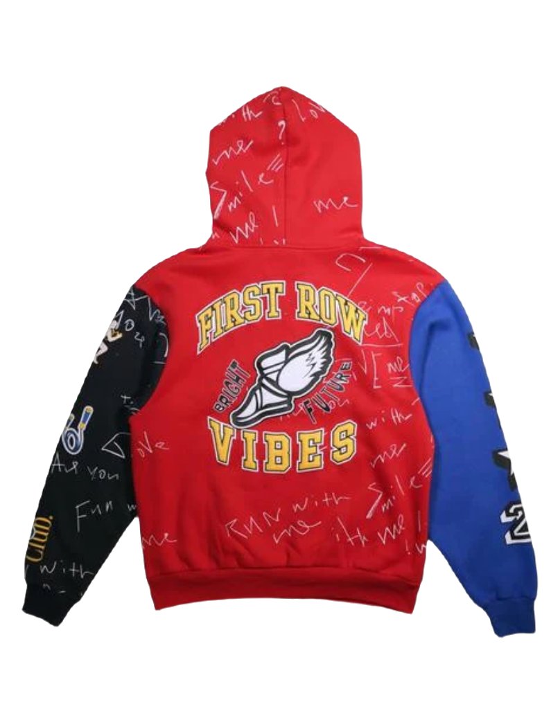 First Row color block hoodie