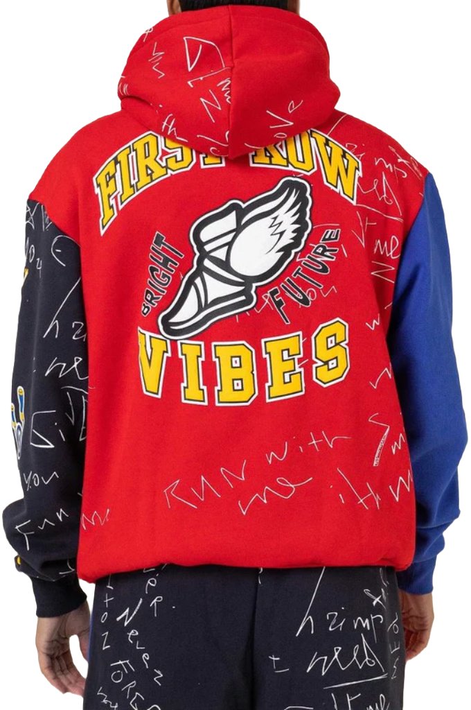 First Row color block hoodie