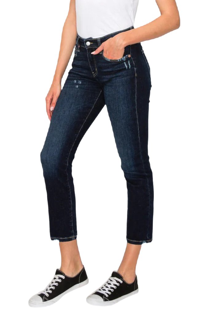 HIGH RISE SKINNY STRAIGHT JEANS
