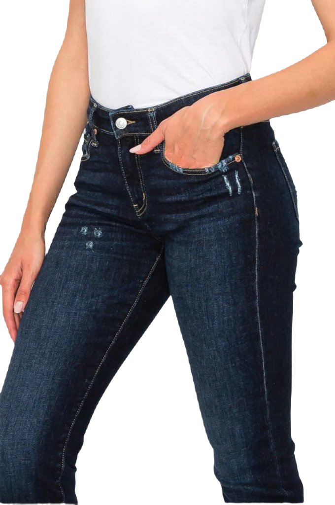 HIGH RISE SKINNY STRAIGHT JEANS