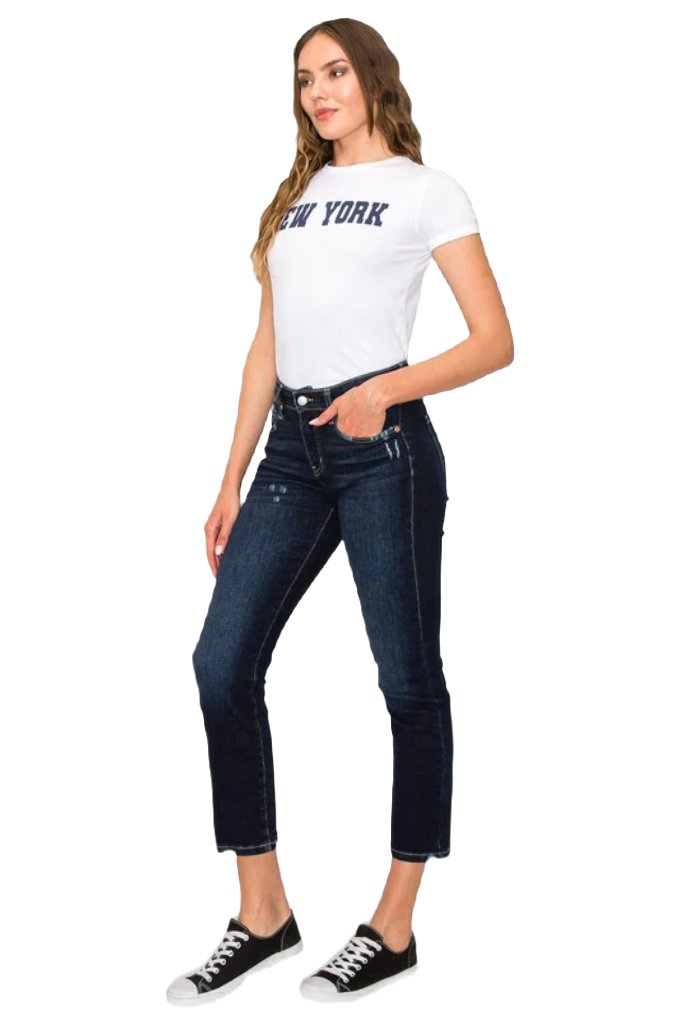 HIGH RISE SKINNY STRAIGHT JEANS