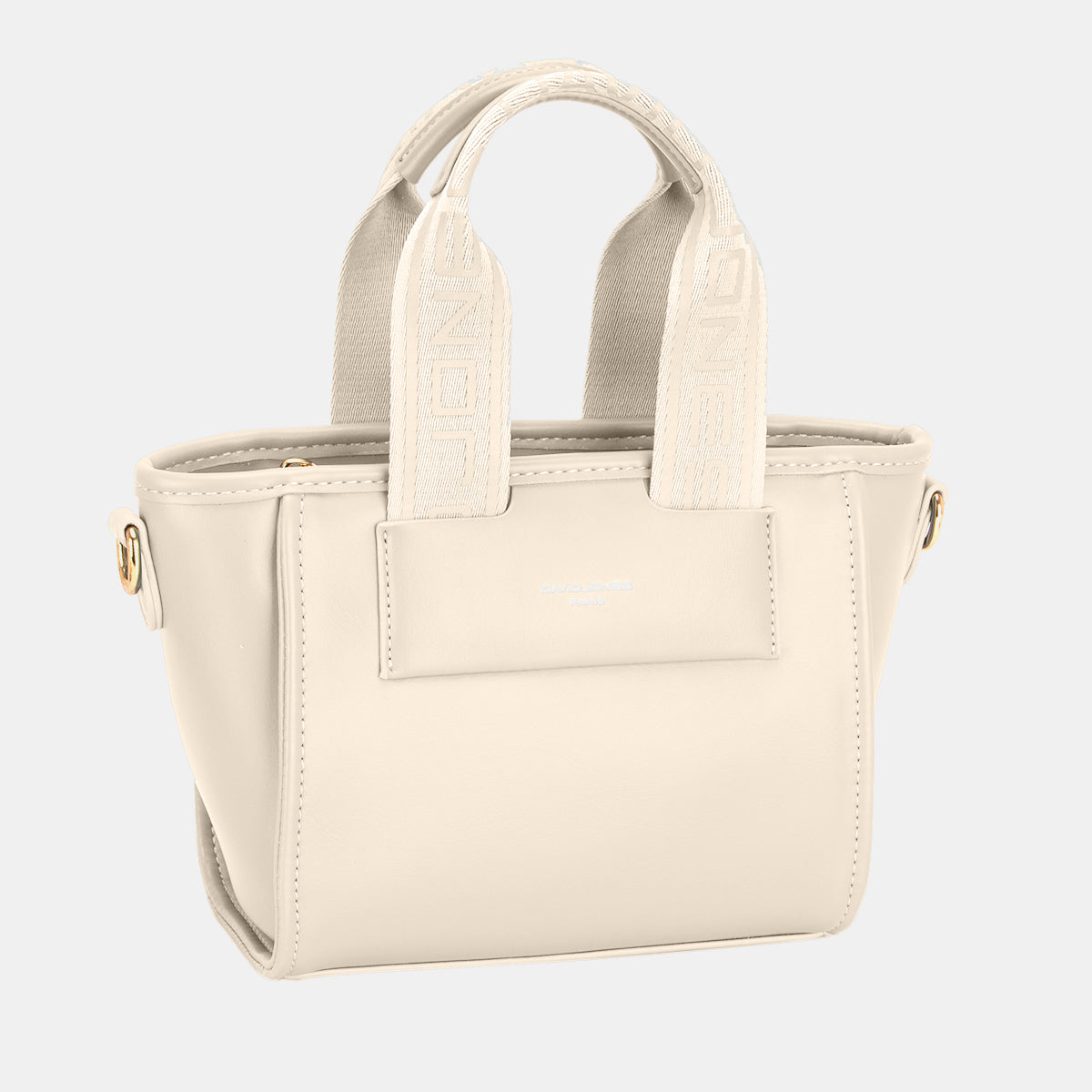 David Jones small handbag with embossed pattern handles