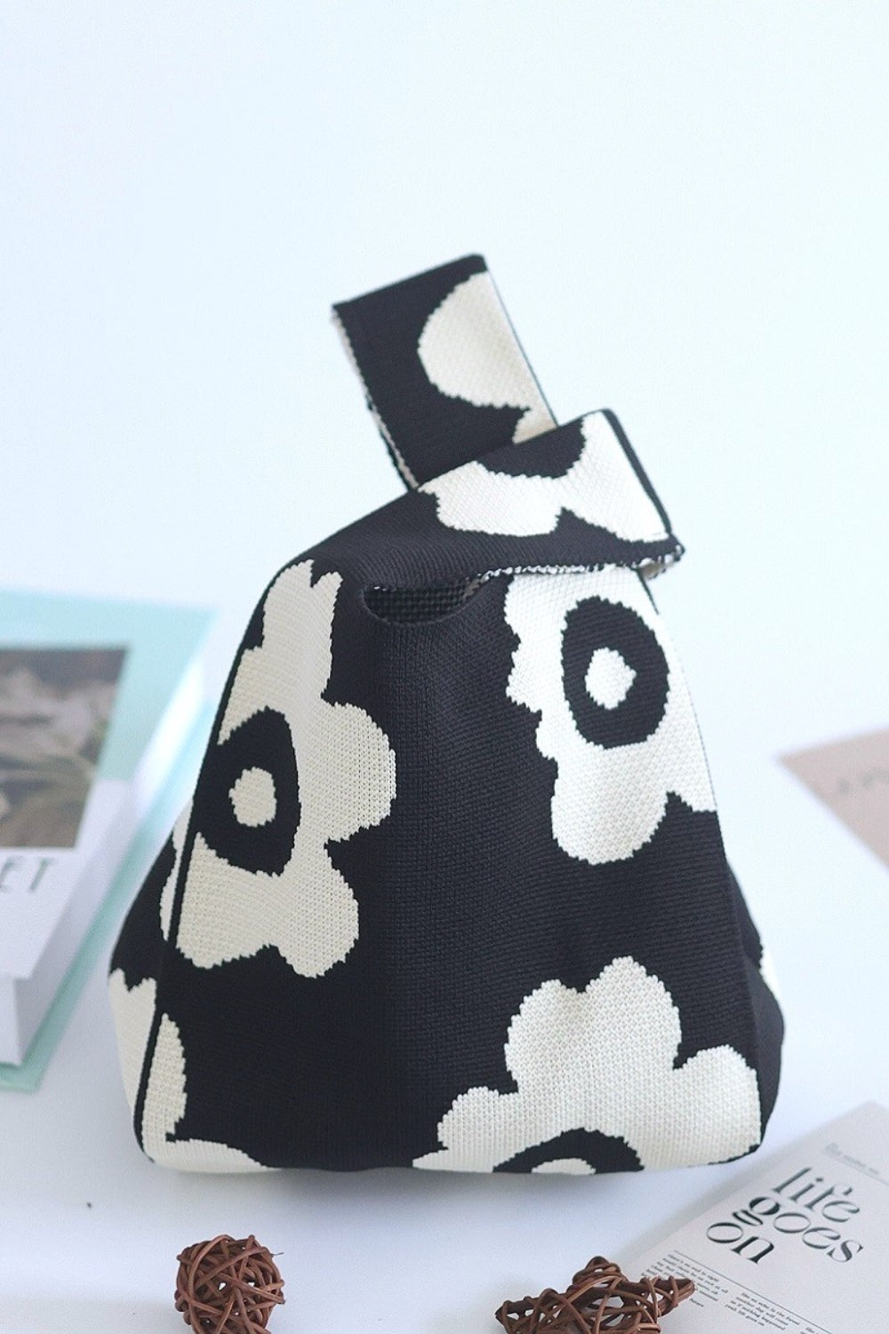 Zenana flower eco-friendly knitted handbag