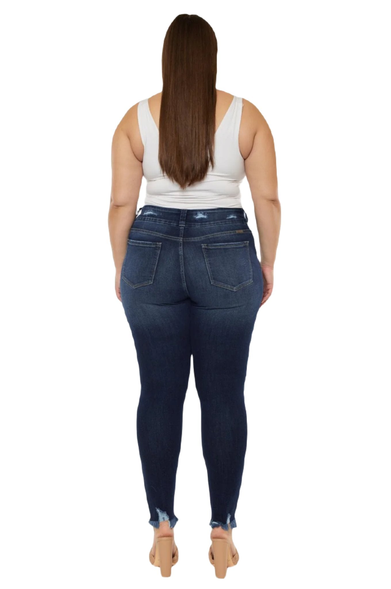 Kancan Cat's Whiskers Raw Hem High Waist Jeans