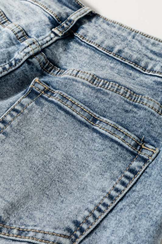 SYNZ washed wide leg jeans with pocket