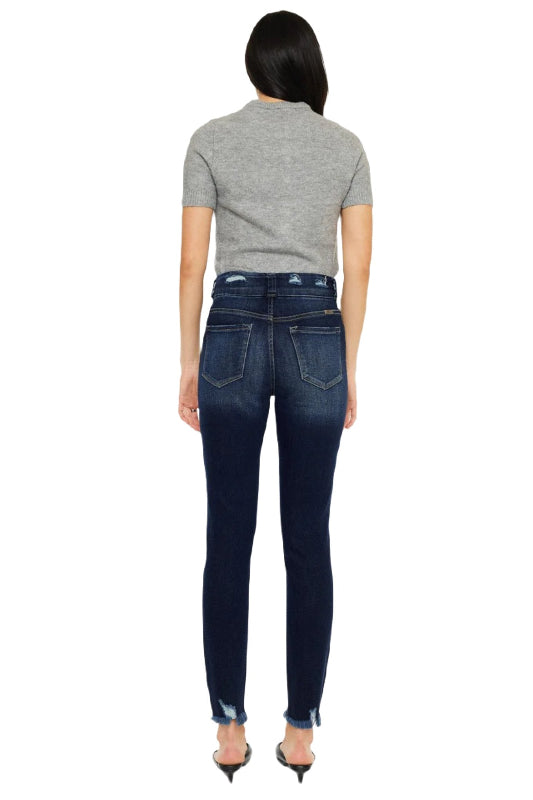 Kancan Cat's Whiskers Raw Hem High Waist Jeans