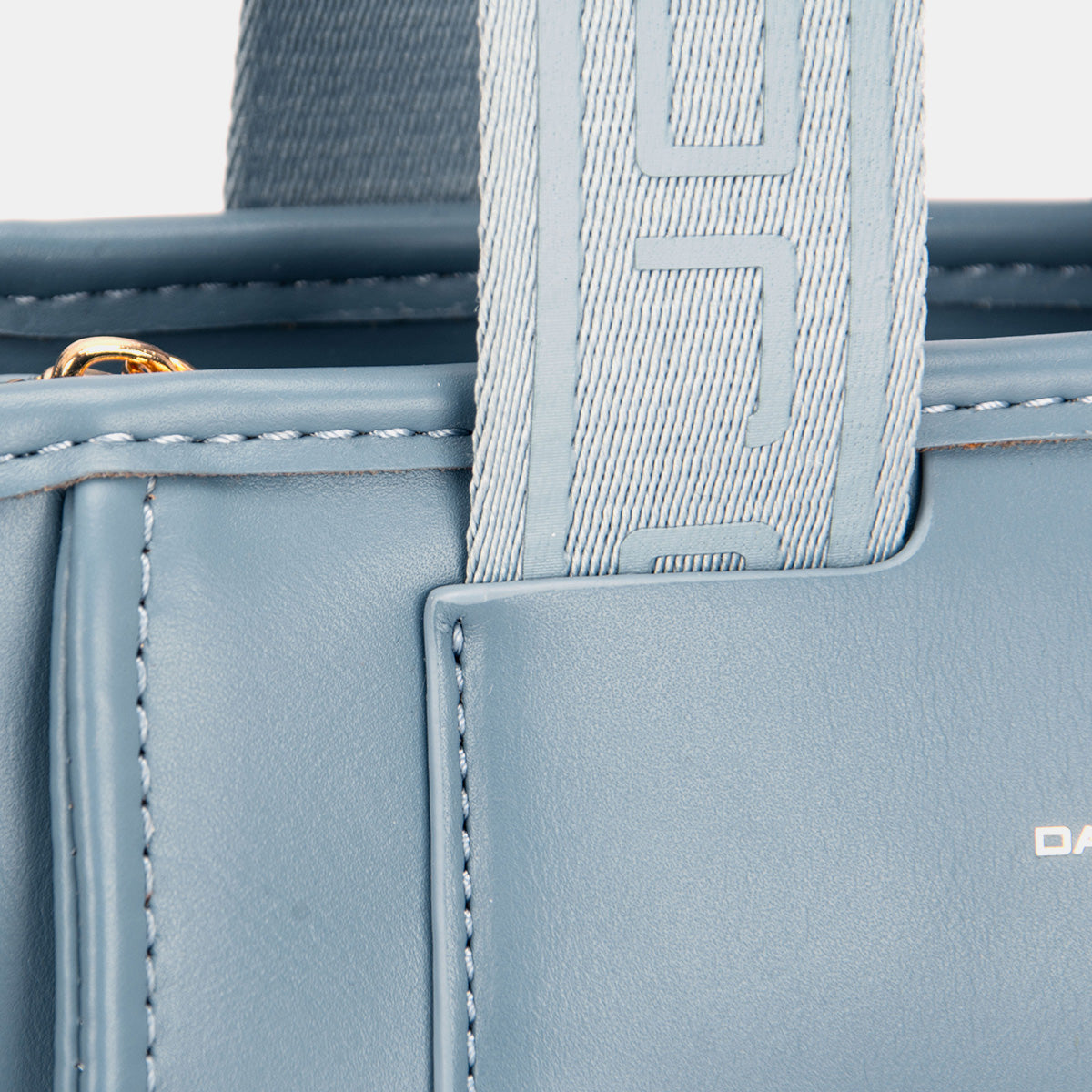 David Jones small handbag with embossed pattern handles