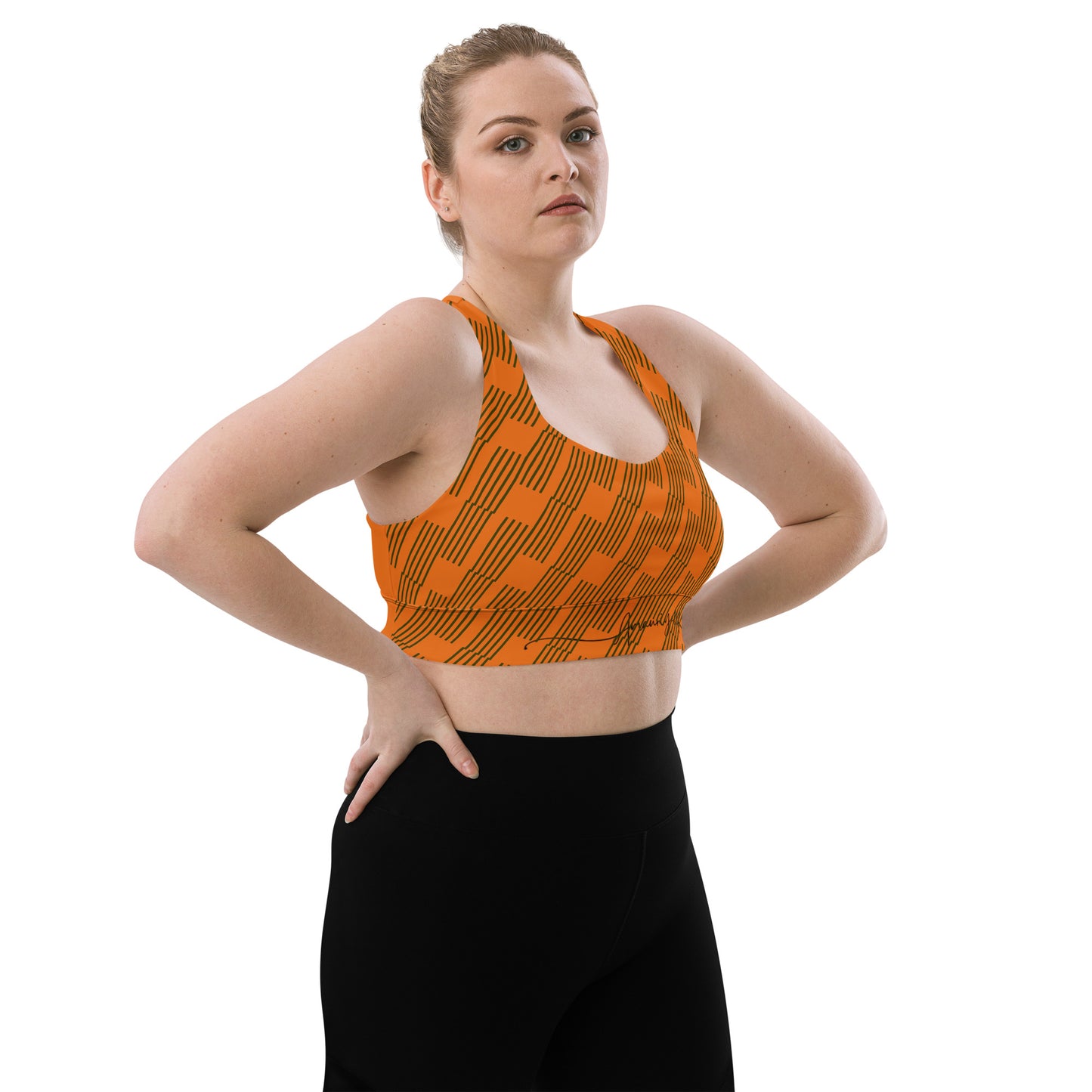 AmauriyellKay orange longline sports bra