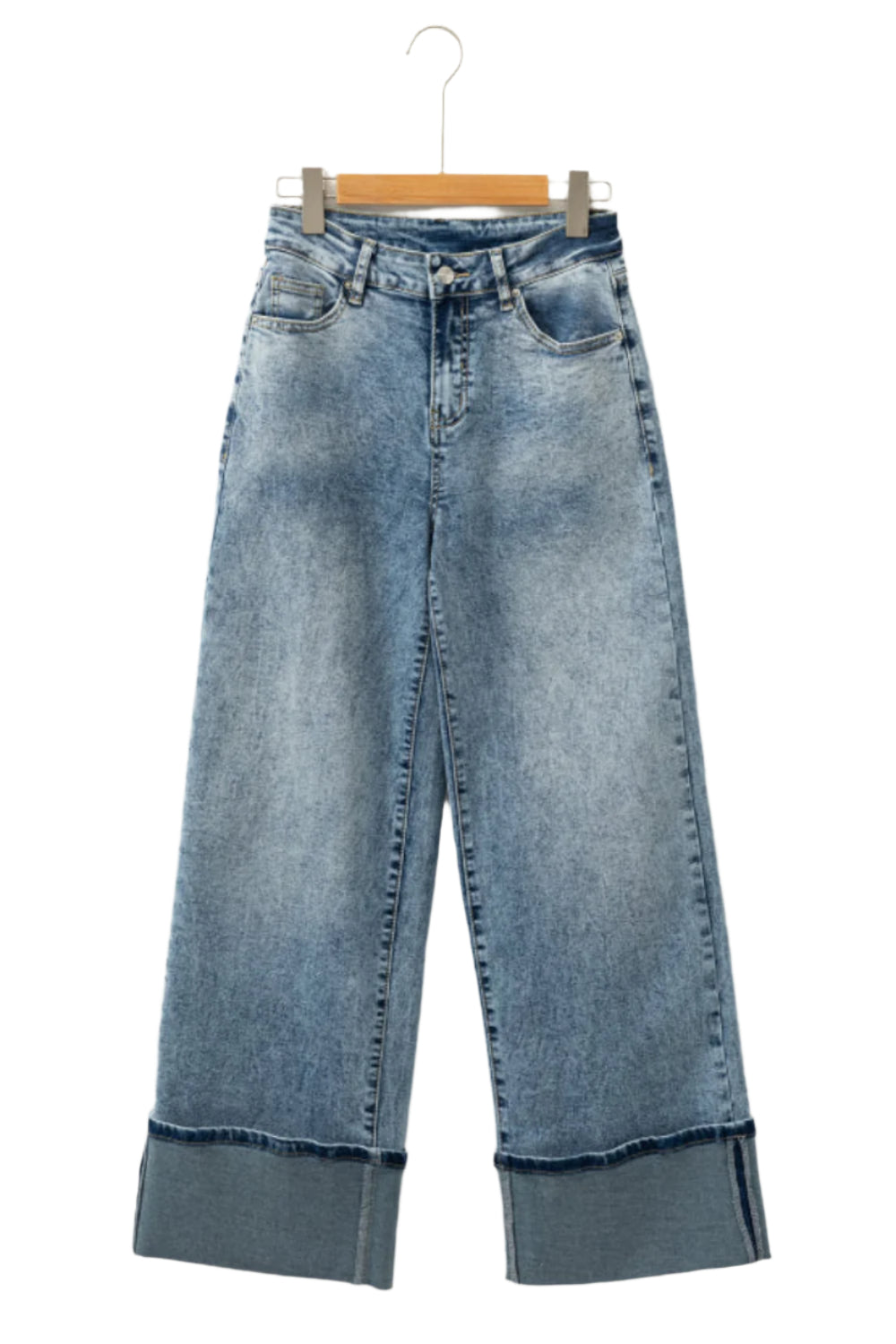 SYNZ washed wide leg jeans with pocket