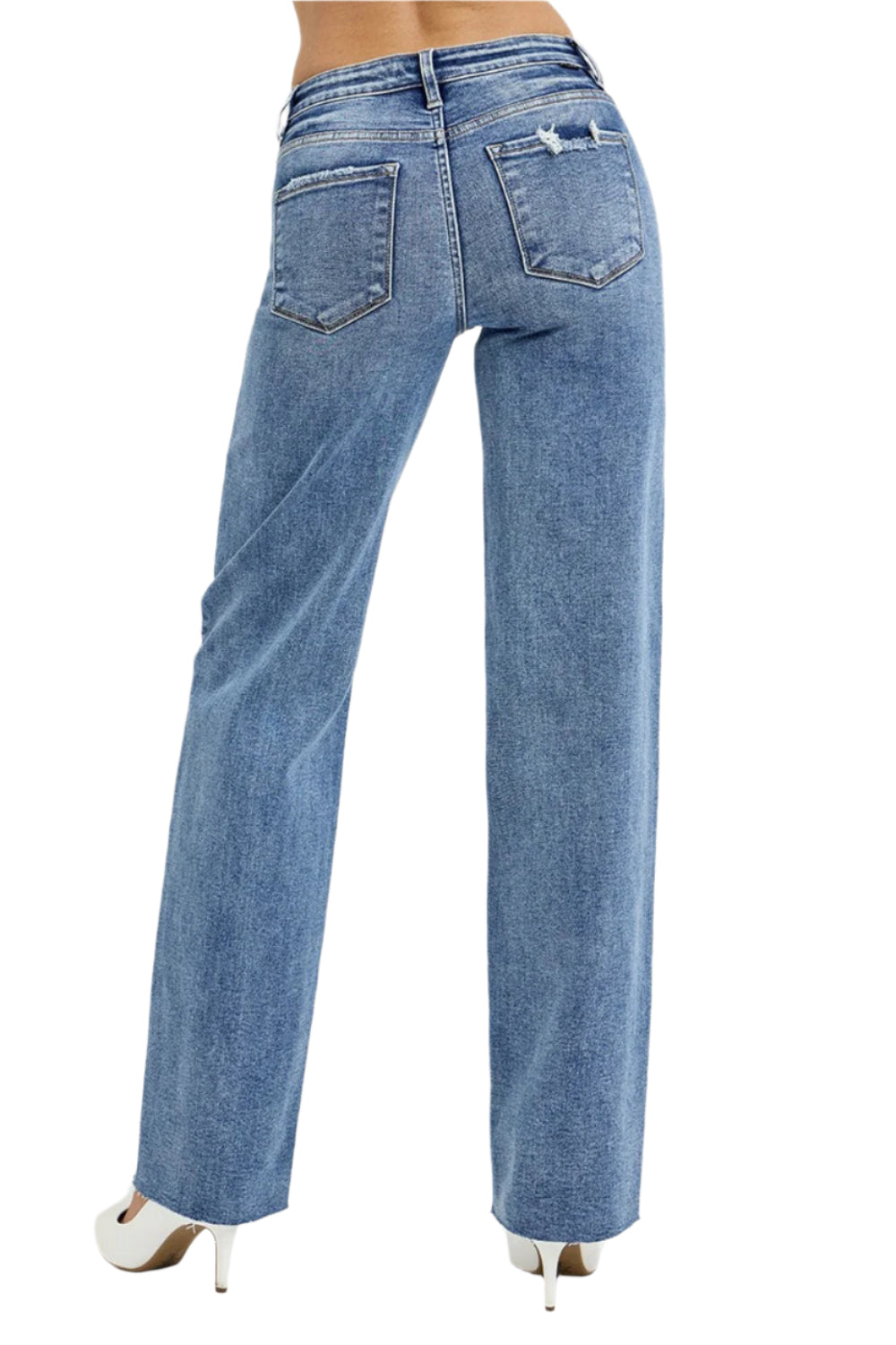 RISEN full size high rise straight leg jeans with pockets