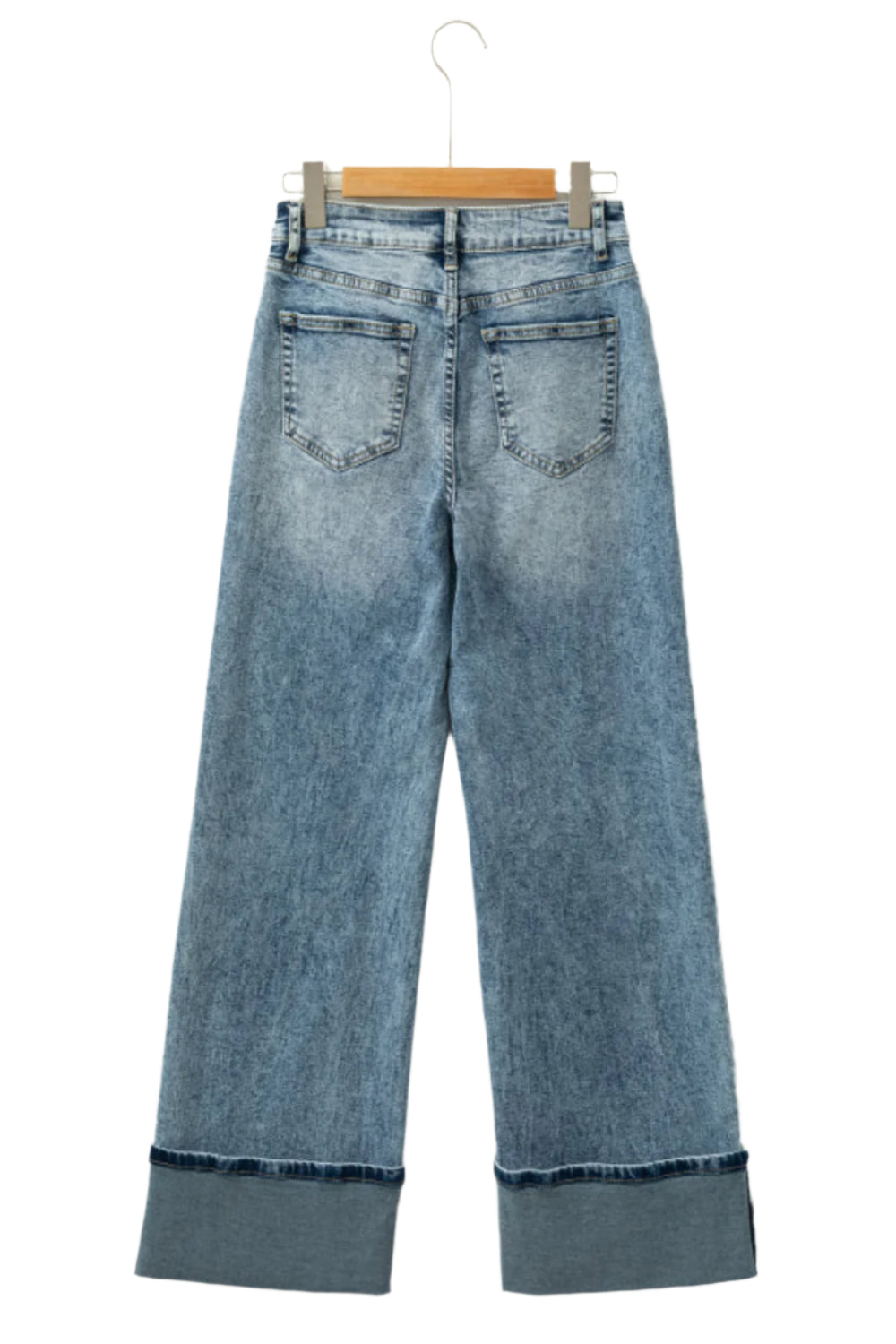 SYNZ washed wide leg jeans with pocket