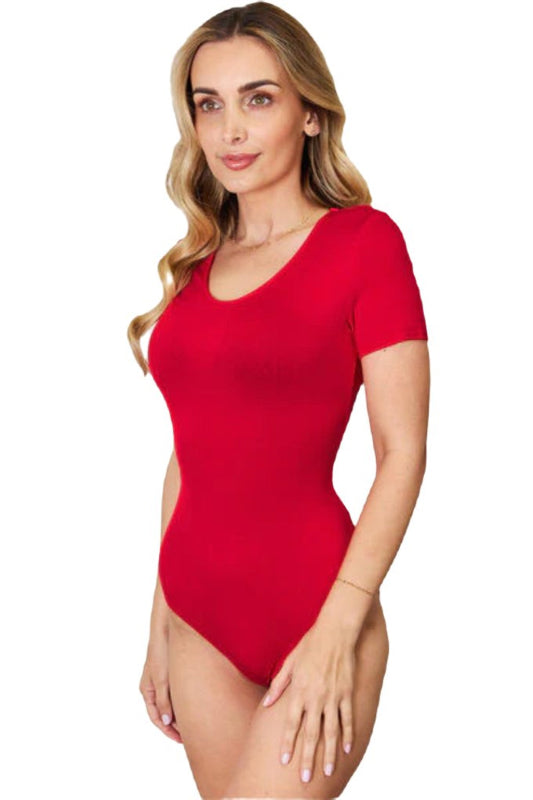 Basic Bae round neck short sleeve bodysuit