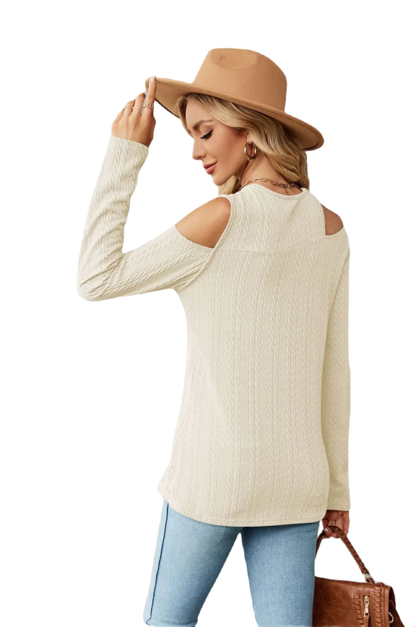 Dropped Shoulder Long Sleeve Blouse
