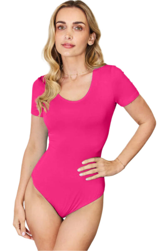 Basic Bae round neck short sleeve bodysuit