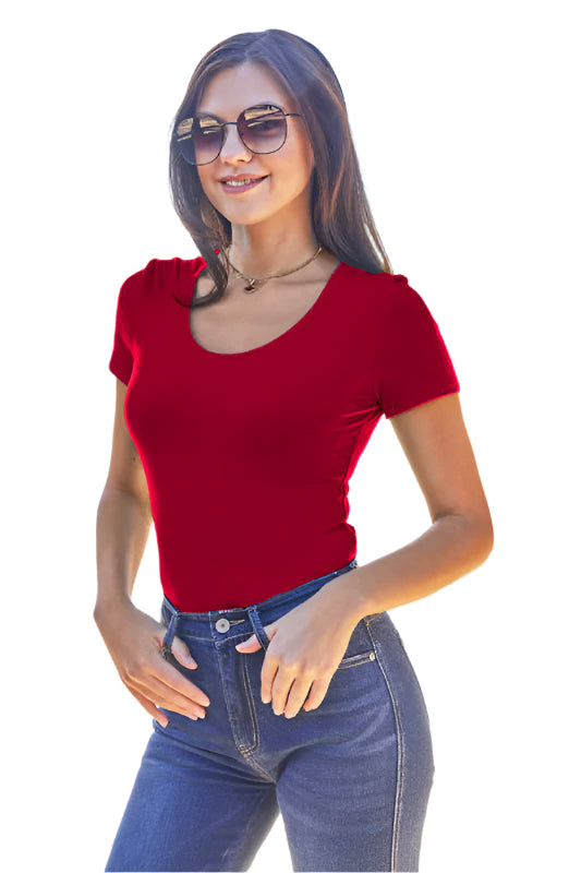 Basic Bae round neck short sleeve bodysuit