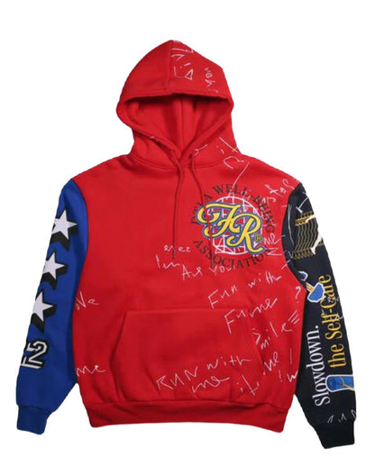 First Row color block hoodie