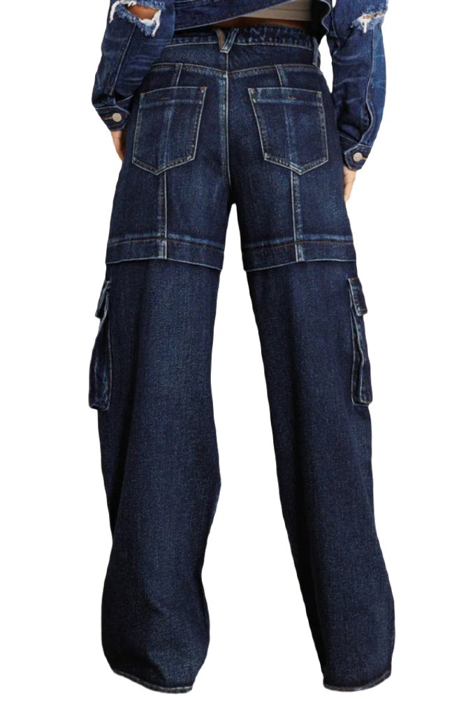 Vibrant M.I.U cargo pocket wide jeans