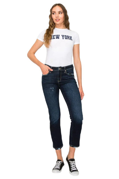 RISE High SKINNY STRAIGHT JEANS