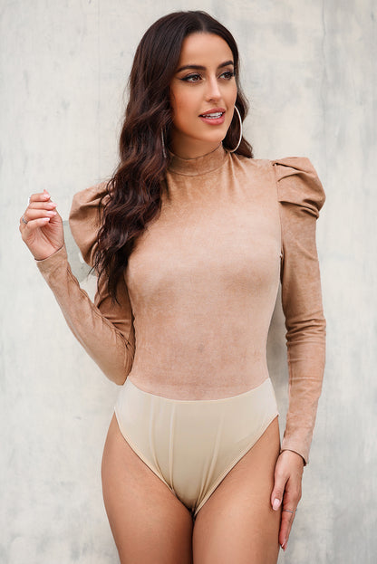 SYNZ mock neck puff sleeve bodysuit