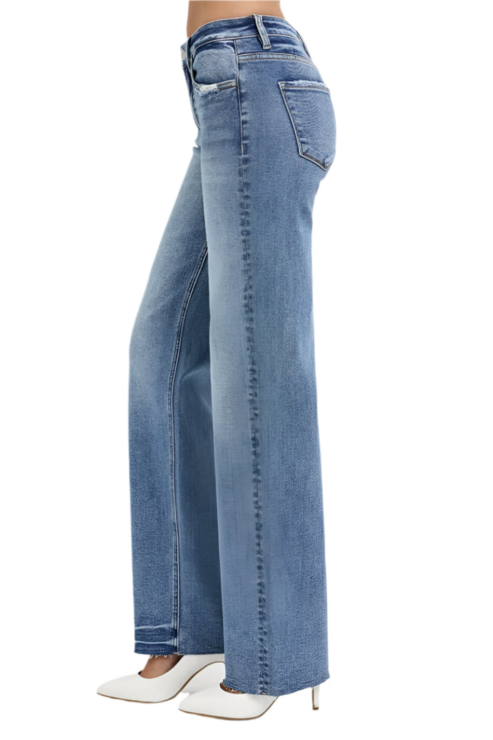 RISEN full size high rise straight leg jeans with pockets