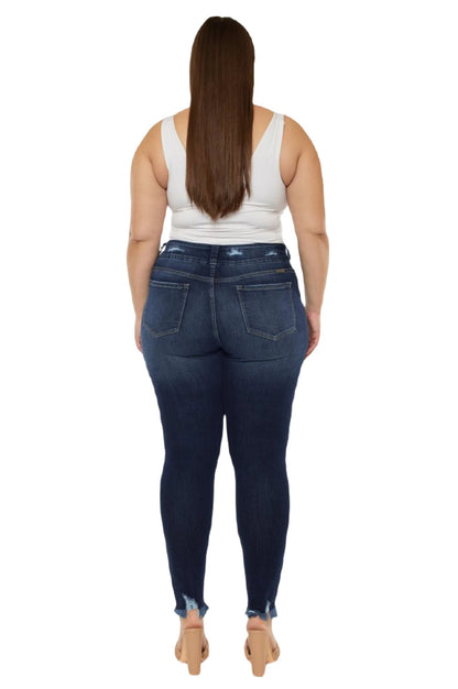 Kancan Cat's Whiskers Raw Hem High Waist Jeans