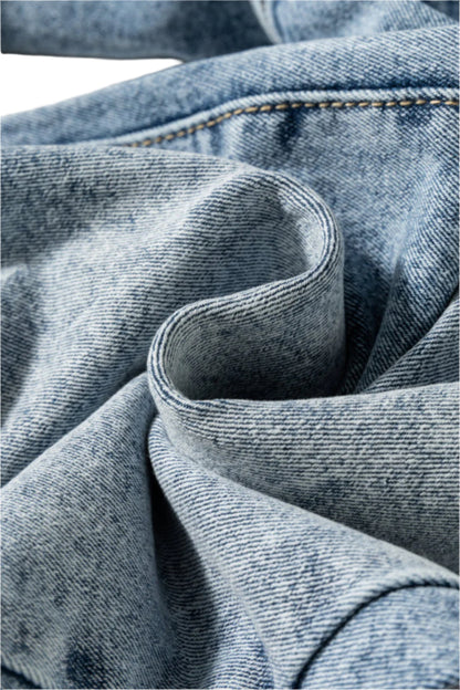 SYNZ washed wide leg jeans with pocket