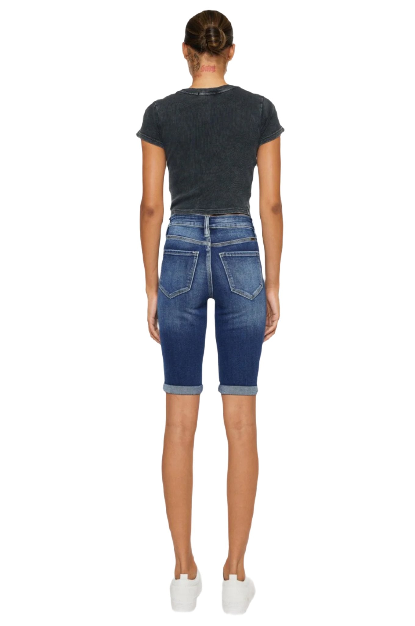 Kancan Cat's Whiskers Button Fly Denim Shorts