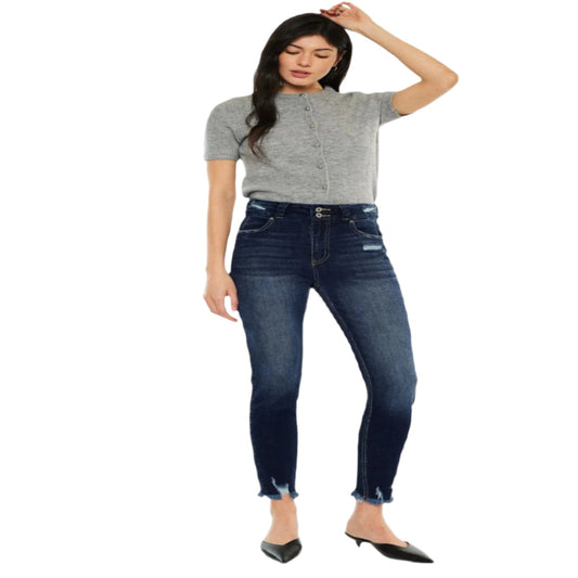 Kancan Cat's Whiskers Raw Hem High Waist Jeans
