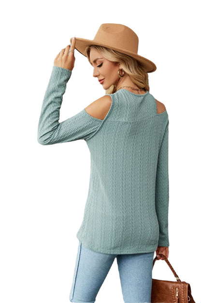 Dropped Shoulder Long Sleeve Blouse